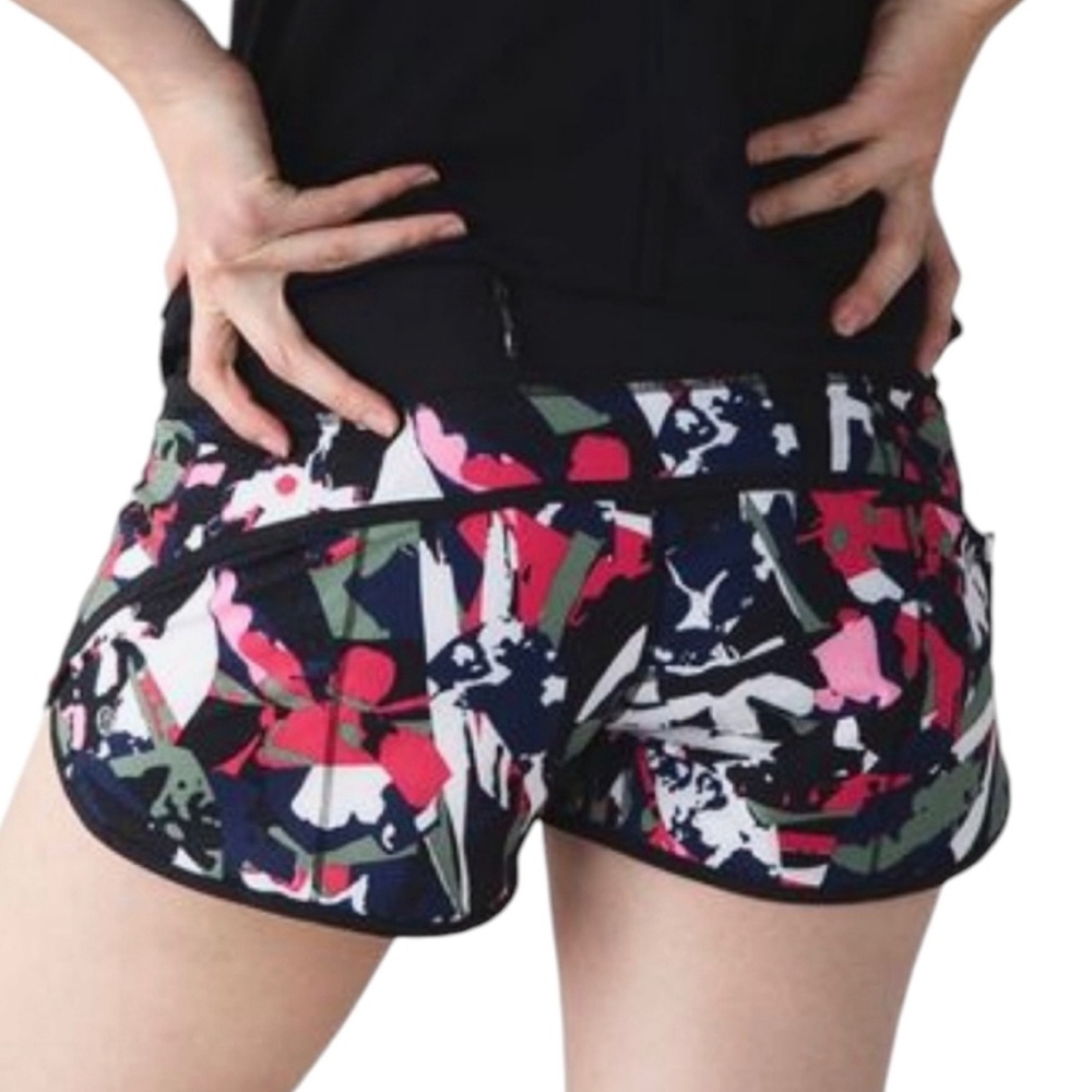 Lululemon Speed Short Pop Cut Boom. Juice /Multi/ Black size 6‎